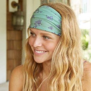 Boho Bandeau by Natural Life | sage green with purple flowers/roses